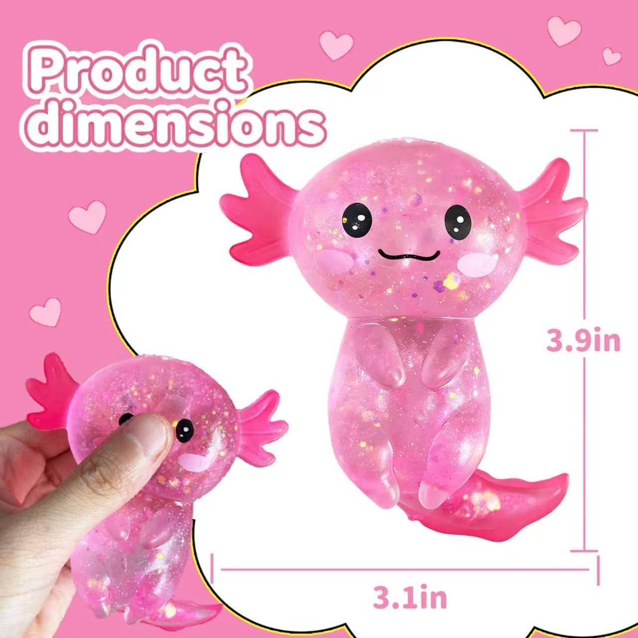2Pcs Axolotl Squishy, Axolotls Design Squeeze Stress Ball, Axolotls Balls Sensory Stress for Party Favors Birthday Gift