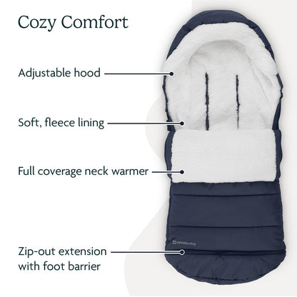 UPPAbaby CozyGanoosh Footmuff - Easily Attaches to UPPAbaby Strollers + RumbleSeat - Ultra-Plush, Weather-Proof - Winter Stroller Cover - Noa (Navy) 🍁 All In One Marketplace Canada