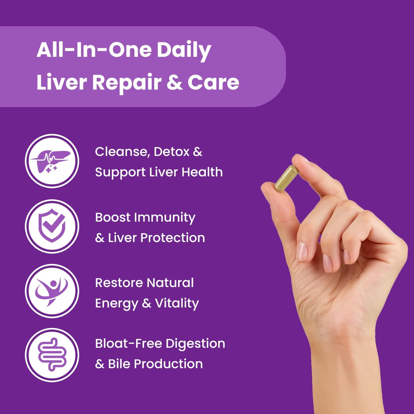 Liver Cleanse Detox & Repair Formula – 25+ Herbal Ingredients for Liver Health – Milk Thistle (80% Silymarin), Artichoke, Dandelion Root & More – Liver Support Supplement – 120 Capsules - Available at All In One Marketplace Canada