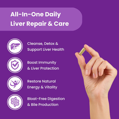 Liver Cleanse Detox & Repair Formula – 25+ Herbal Ingredients for Liver Health – Milk Thistle (80% Silymarin), Artichoke, Dandelion Root & More – Liver Support Supplement – 120 Capsules - Available at All In One Marketplace Canada