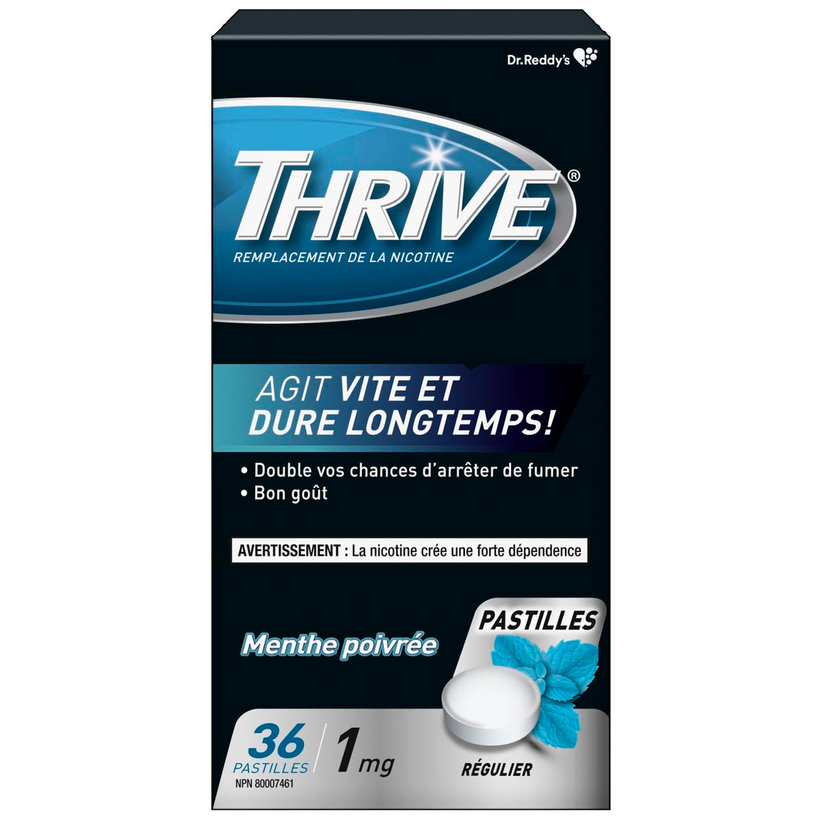 Thrive Nicotine Replacement Lozenges, 1mg Regular Strength, Peppermint, 36 Count 🍁 All In One Marketplace Canada