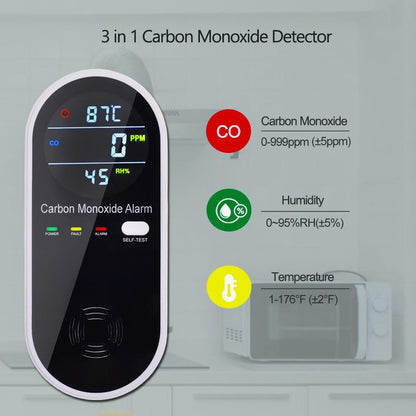 3-in-1 Carbon Monoxide Detector, Carbon Monoxide Detector Plug in Wall with Temperature & Humidity Display, CO Alarm Monitor with Color LCD Display, Accurate & Easy to Install - Available at All In One Marketplace Canada