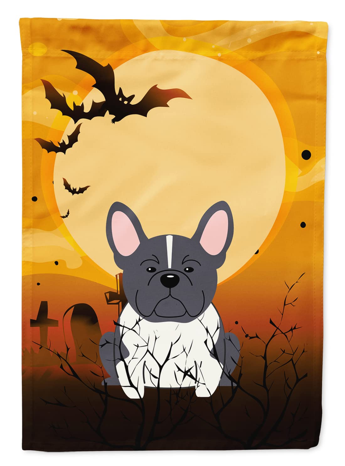 Caroline's Treasures BB4278GF Halloween French Bulldog Black White Garden Size Flag, Small, Multicolor