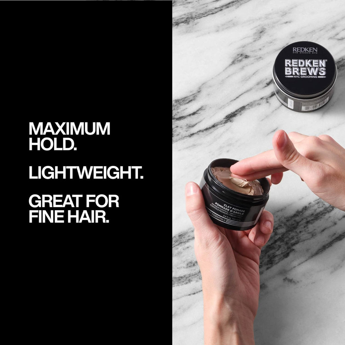 Redken Brews Styling Clay Pomade for Men, 100mL