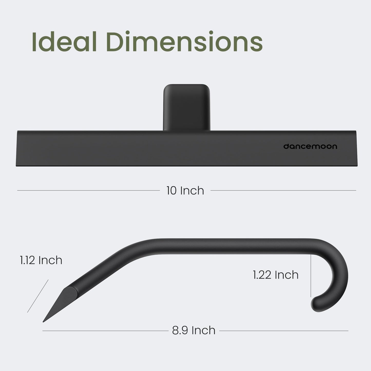 dancemoon JustHang Shower Squeegee for Glass Doors, All-One-Piece Silicone with Built-in Hook Design for Easy Hanging, Household Window Mirror Squeegee for Bathroom, Glass, Tile Wall,Car 10-Inch Black - Available at All In One Marketplace Canada