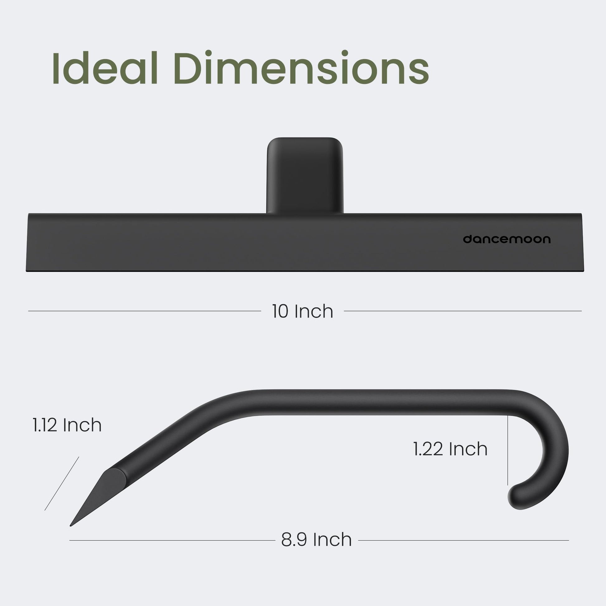 dancemoon JustHang Shower Squeegee for Glass Doors, All-One-Piece Silicone with Built-in Hook Design for Easy Hanging, Household Window Mirror Squeegee for Bathroom, Glass, Tile Wall,Car 10-Inch Black - Available at All In One Marketplace Canada