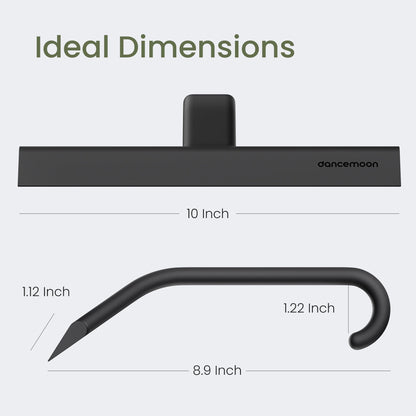dancemoon JustHang Shower Squeegee for Glass Doors, All-One-Piece Silicone with Built-in Hook Design for Easy Hanging, Household Window Mirror Squeegee for Bathroom, Glass, Tile Wall,Car 10-Inch Black - Available at All In One Marketplace Canada