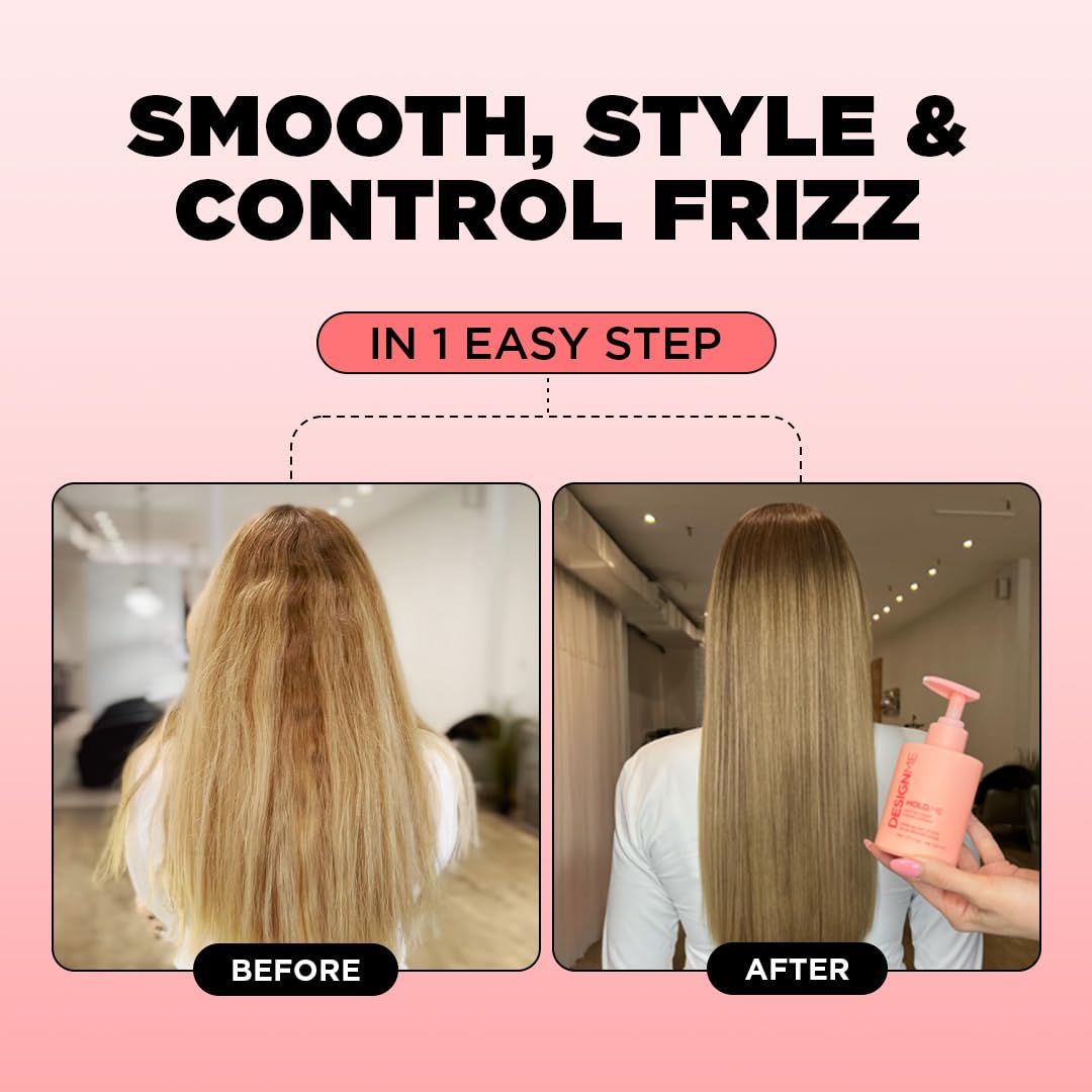 Design.Me HOLD.ME Styling Cream | Smoothing Cream for Blowouts & Sleek Looks | Hydrating, Tames Frizz & Flyaways, Adds Shine & Smooths Hair | Soft Hold | Blow Dry Cream For All Hair Type Design.Me