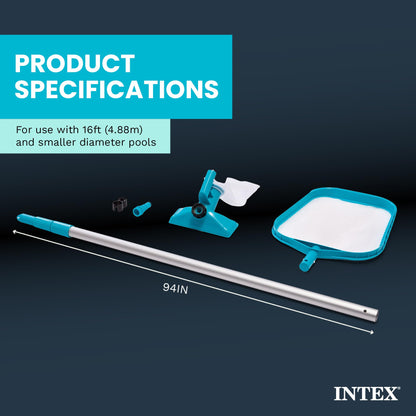 Intex 28002E Cleaning Maintenance Swimming Pool Kit with Vacuum, Surface Skimmer, and Telescoping Pole for Above Ground Pools (Pool Sold Separately) 🍁 All In One Marketplace Canada