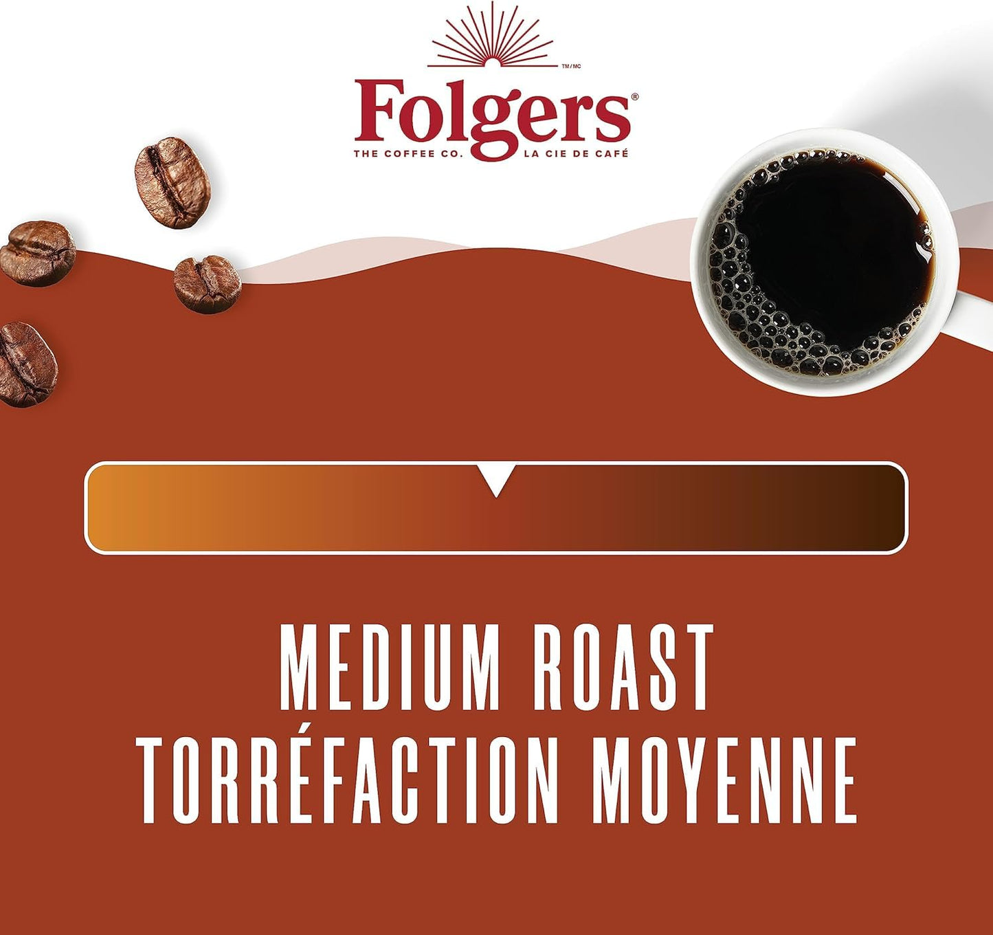 Folgers Classic Roast Medium Roast Ground Coffee, 816 g Multi-Pack (6 Canisters)