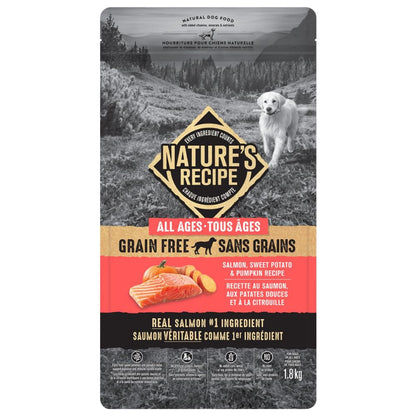 Nature's Recipe Grain Free Natural Dog Food Salmon, Sweet Potato & Pumpkin Recipe 5.4 kg (Pack of 1) 🍁 All In One Marketplace Canada