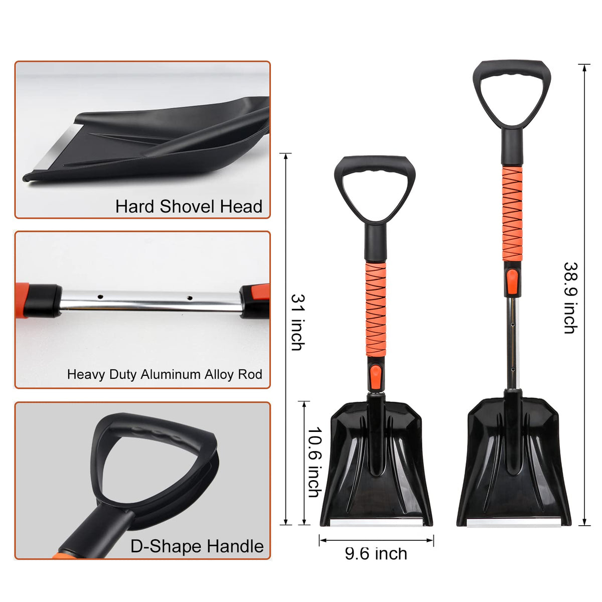 Tirol 42'' Snow Brush & Snow Shovel Kit for Car SUVs Truck Auto Extendable 🍁 All In One Marketplace Canada
