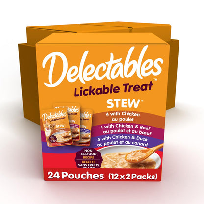 Hartz Delectables Stew Non Seafood Lickable Wet Cat Treats, Variety Flavour 24 Pack 🍁 All In One Marketplace Canada