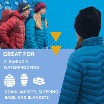 Nikwax Down DUO-Pack, 300ml, Cleans and Waterproofs Down Filled Gear, Jackets, Vests, Sleeping Bags, Quilts, Comforters