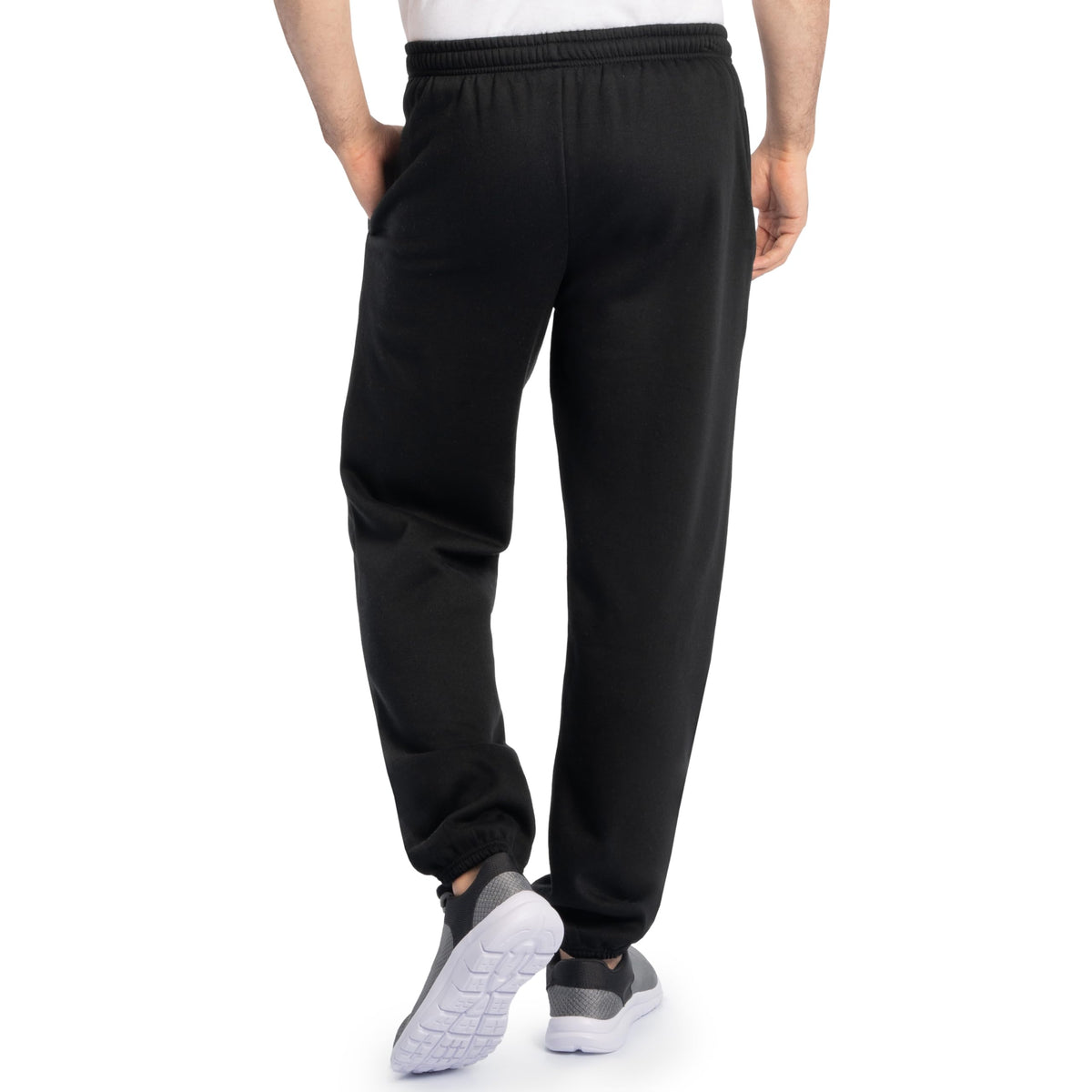 Fruit of the Loom Eversoft Fleece Elastic Bottom Sweatpants with Pockets, Relaxed Fit, Moisture Wicking, Breathable, Black, Medium