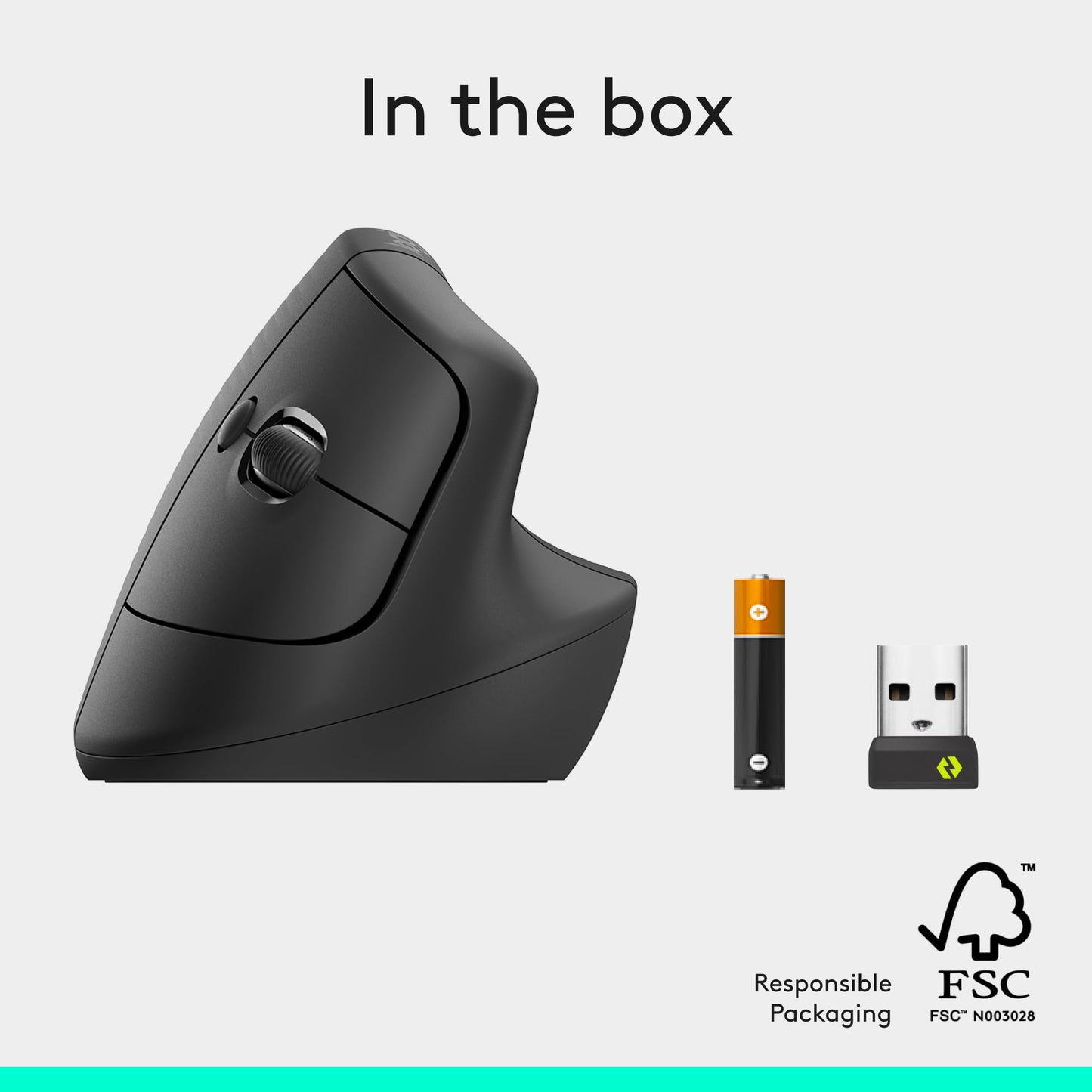 Logitech Lift Vertical Ergonomic Mouse, Wireless, Bluetooth or Logi Bolt USB Receiver, Quiet clicks, 6 Buttons, Compatible with Windows/macOS/iPadOS, Laptop, PC - Graphite - Available at All In One Marketplace Canada