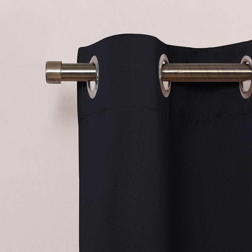 NICETOWN Blackout Valance for Small Window - Thermal Insulated Room Darkening Plain Grommet-Top Short Curtain Panel for Cafe Bar / Apartment (1 Pack, W52 x L36 + 1.2 inches Header, Black)