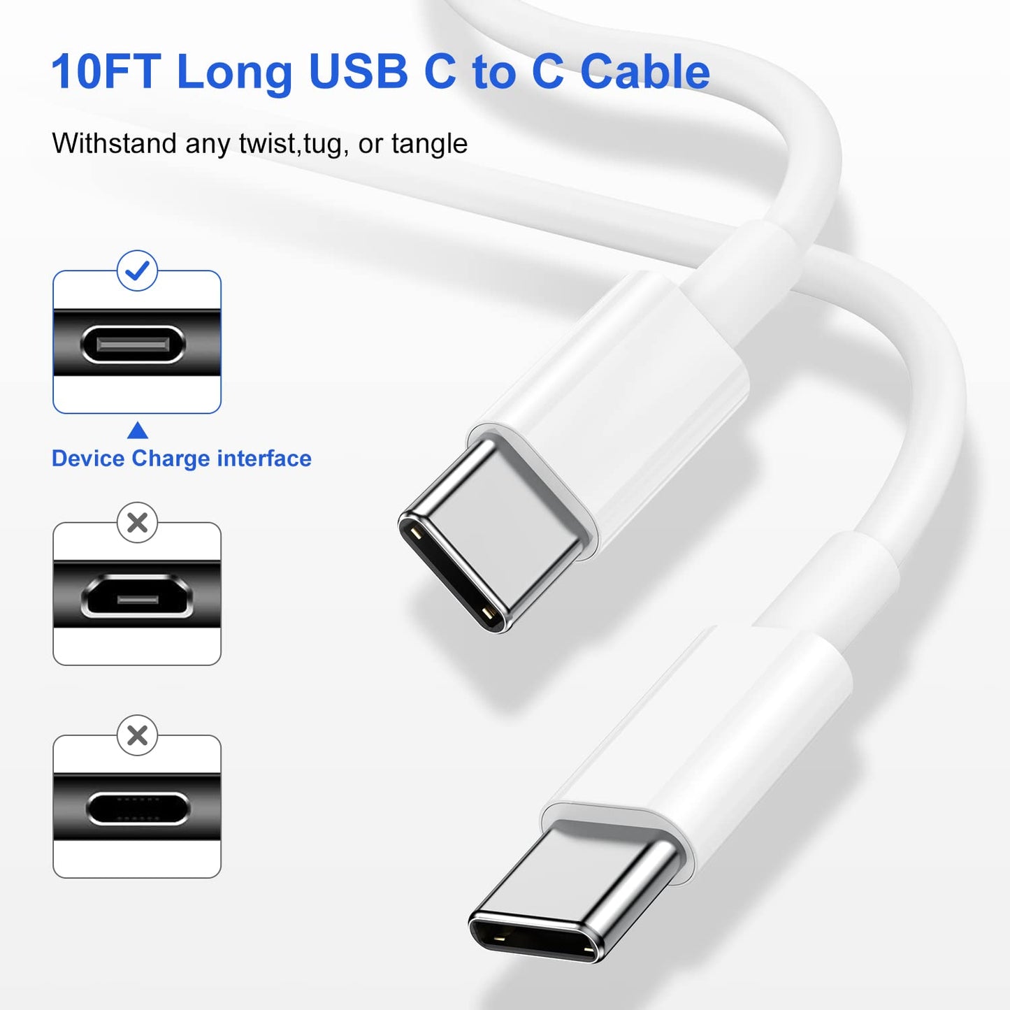 USB C Charger for iPhone 17 16 15,10FT USB C Cable and USB C Fast Charger Blcok for iPhone 17 16 Pro Max/17Air/17E/16E/16 Plus, iPhone 17 16 Fast Charging Cable iPad Pro 12.9/11 in,iPad -White