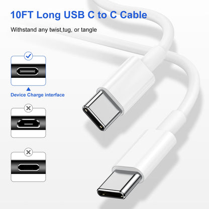 USB C Charger for iPhone 17 16 15,10FT USB C Cable and USB C Fast Charger Blcok for iPhone 17 16 Pro Max/17Air/17E/16E/16 Plus, iPhone 17 16 Fast Charging Cable iPad Pro 12.9/11 in,iPad -White