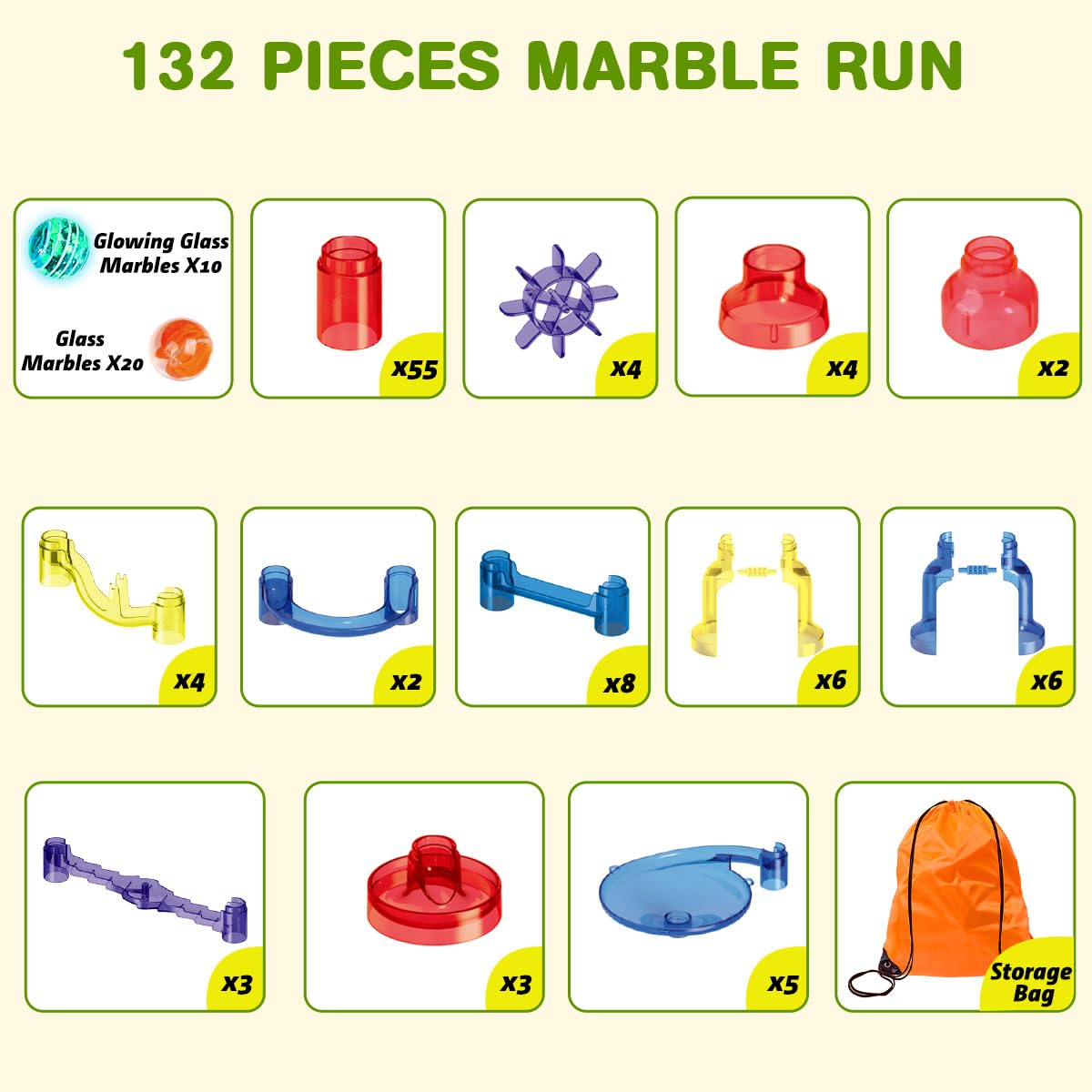 Meland Marble Run with Construction Set & Glow Marbles, STEM Toy for Kids 🍁 All In One Marketplace Canada
