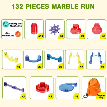 Meland Marble Run with Construction Set & Glow Marbles, STEM Toy for Kids 🍁 All In One Marketplace Canada