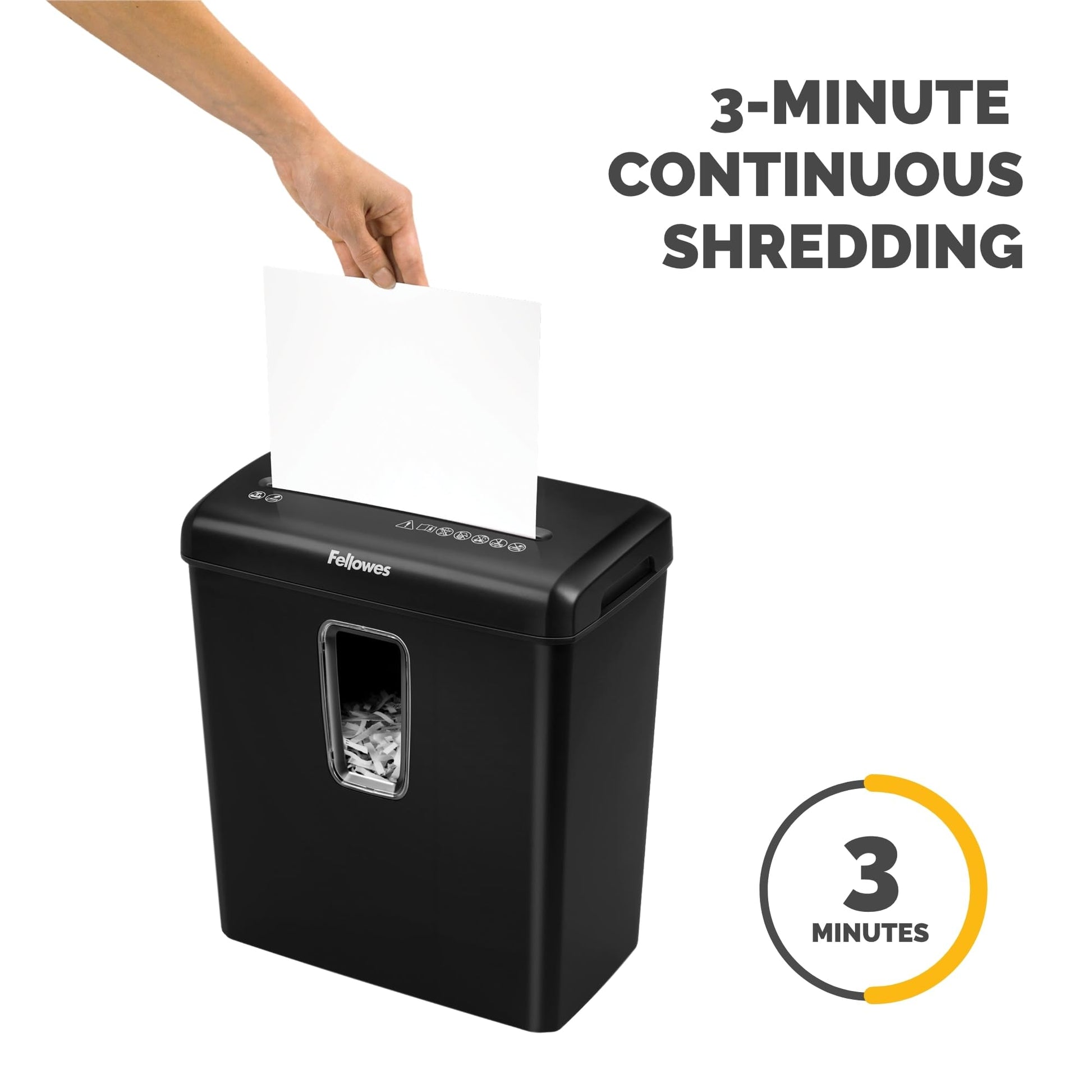Fellowes Powershred P-30C 6-Sheet Cross-Cut(4-Gallon bin) Deskside Paper Shredder, Black Fellowes