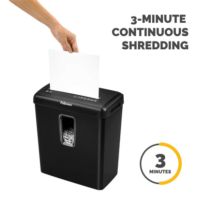 Fellowes Powershred P-30C 6-Sheet Cross-Cut(4-Gallon bin) Deskside Paper Shredder, Black Fellowes