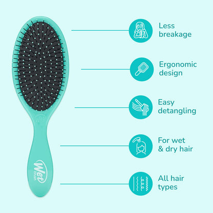 Wet Brush Original Detangler Hair Brush, Amazon Exclusive Aqua - Ultra-Soft IntelliFlex Bristles - Detangling Hairbrush Glides Through Tangles For All Hair Types (Wet Dry & Damaged Hair) - Women & Men Wet Brush