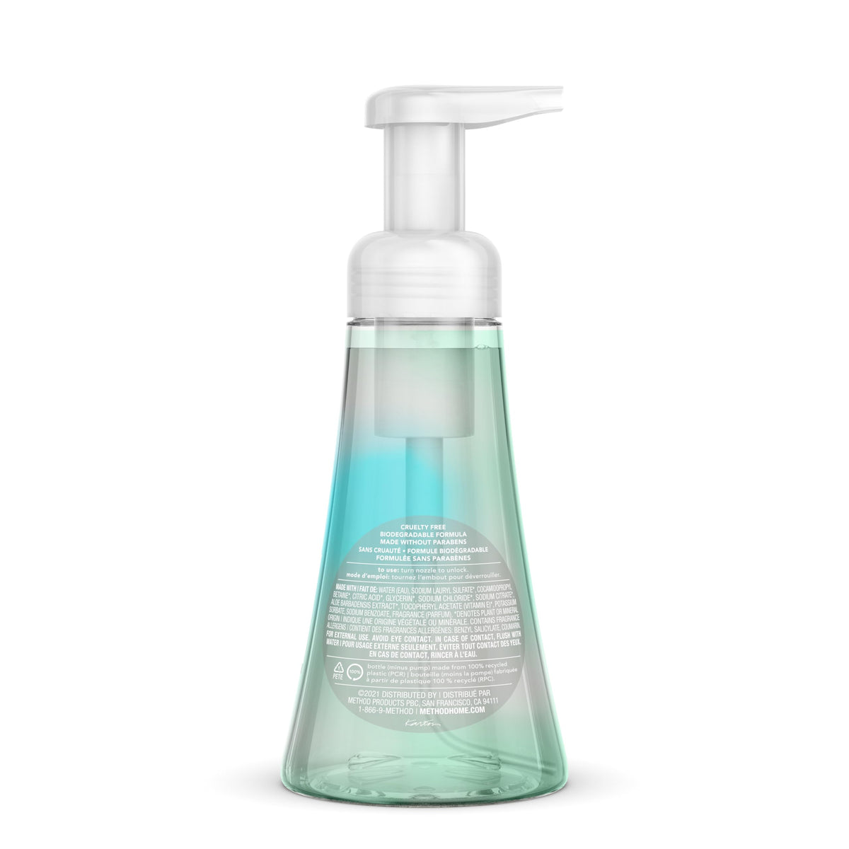Method Foaming Hand Soap, Biodegradable Formula with Foaming Soap Dispenser Made of 100% Recycled Plastic, Coconut Water Scent, 300 ml Soap Pump Bottles, 6 Pack