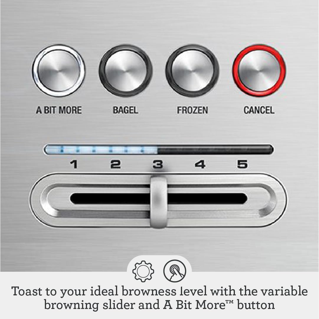 Breville A Bit More 4 Slice Toaster, silver - BTA730XL, 16.1 x 8.1 x 7.6 inches - Available at All In One Marketplace Canada