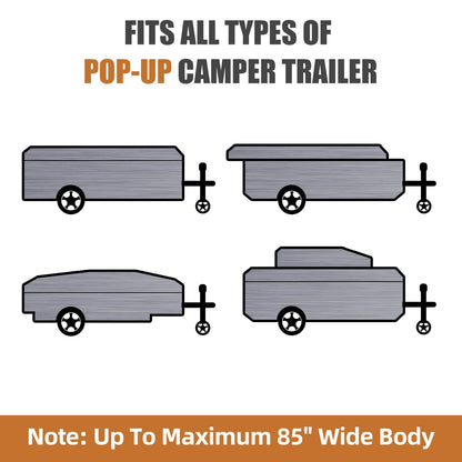DikaSun Pop Up Camper Cover 10'-12', Upgraded 9-Layers Top Waterproof Pop-up Tent Trailer Cover Anti-UV Folding Camper RV Cover for Motor Home Winter Snow Protection 🍁 All In One Marketplace Canada