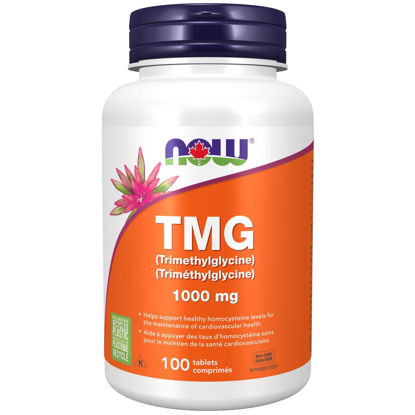 NOW Supplements, TMG Betaine (Trimethylglycine) 1,000 mg, Liver Support, 100 Tablets - Available at All In One Marketplace Canada