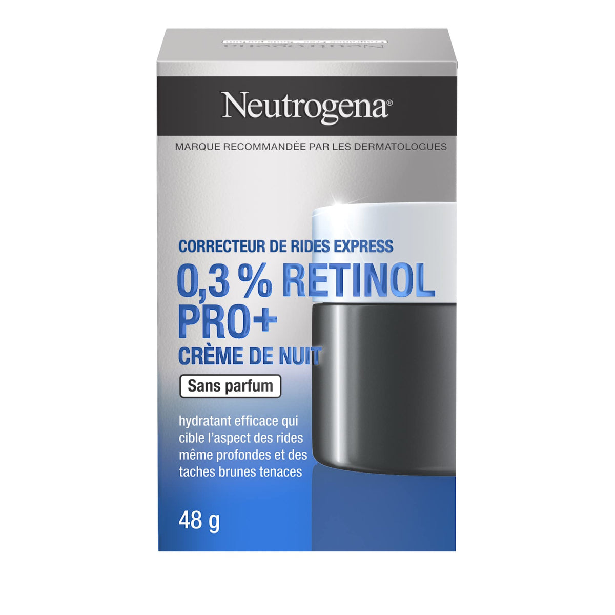 Neutrogena Rapid Wrinkle Repair 0.3% Retinol Pro+ Night Cream, Night Face Moisturizer with Retinol, Fragrance Free, 50ml