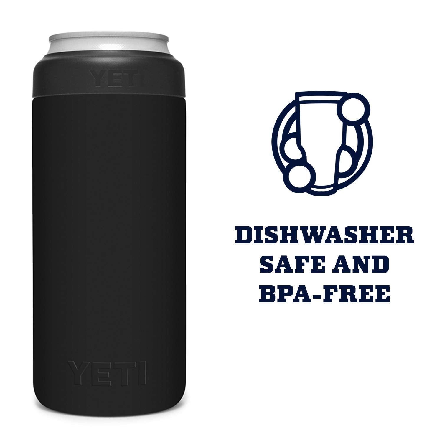 YETI Rambler 12 oz. Colster Slim Can Insulator for The Slim Hard Seltzer Cans, Black - Available at All In One Marketplace Canada