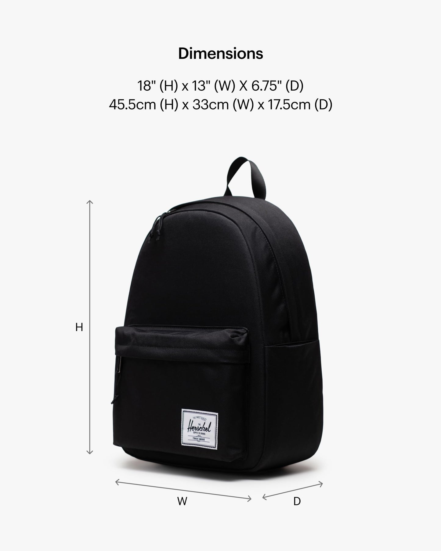 Herschel Classic Backpack, Unisex, Black, Mod XL - 25L Herschel