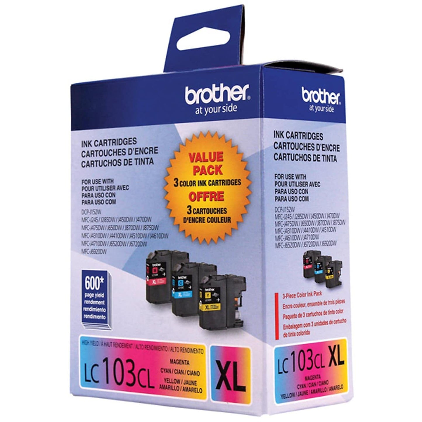Brother LC1033PKS High Yield Ink Cartridge - Colour 3pks (CyanMagentaYellow) Brother