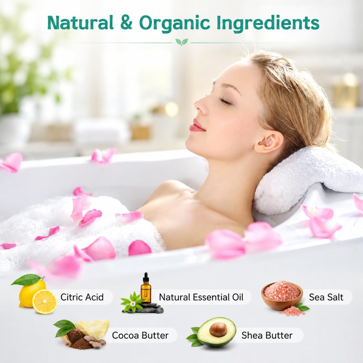 Bath Bombs - 8pcs Natural Bath Bombs for Women & Kids, Bubble Bath Spa Relaxation Gifts, Valentines day Birthday Stocking Stuffers Christmas for Women, Girlfriend, Her 🍁 All In One Marketplace Canada