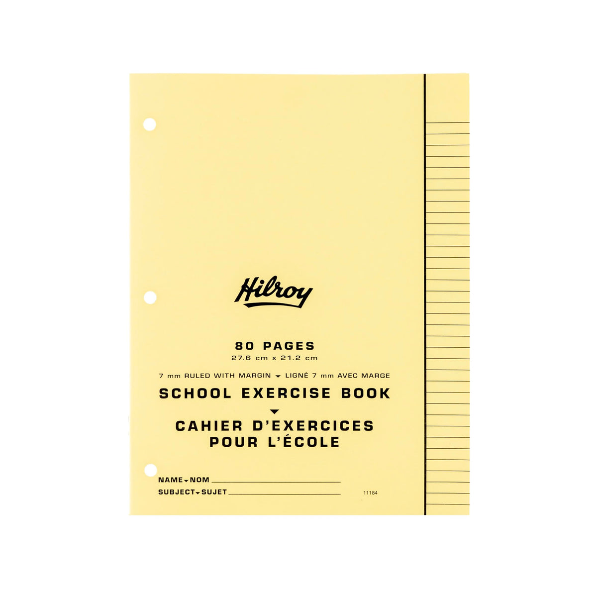 Hilroy Stitched Exercise Book, 7 mm Ruled with Margin, 3-Hole Punched, 80 Pages/40 Sheets, 20-Pack, Assorted Colour Covers (11184)