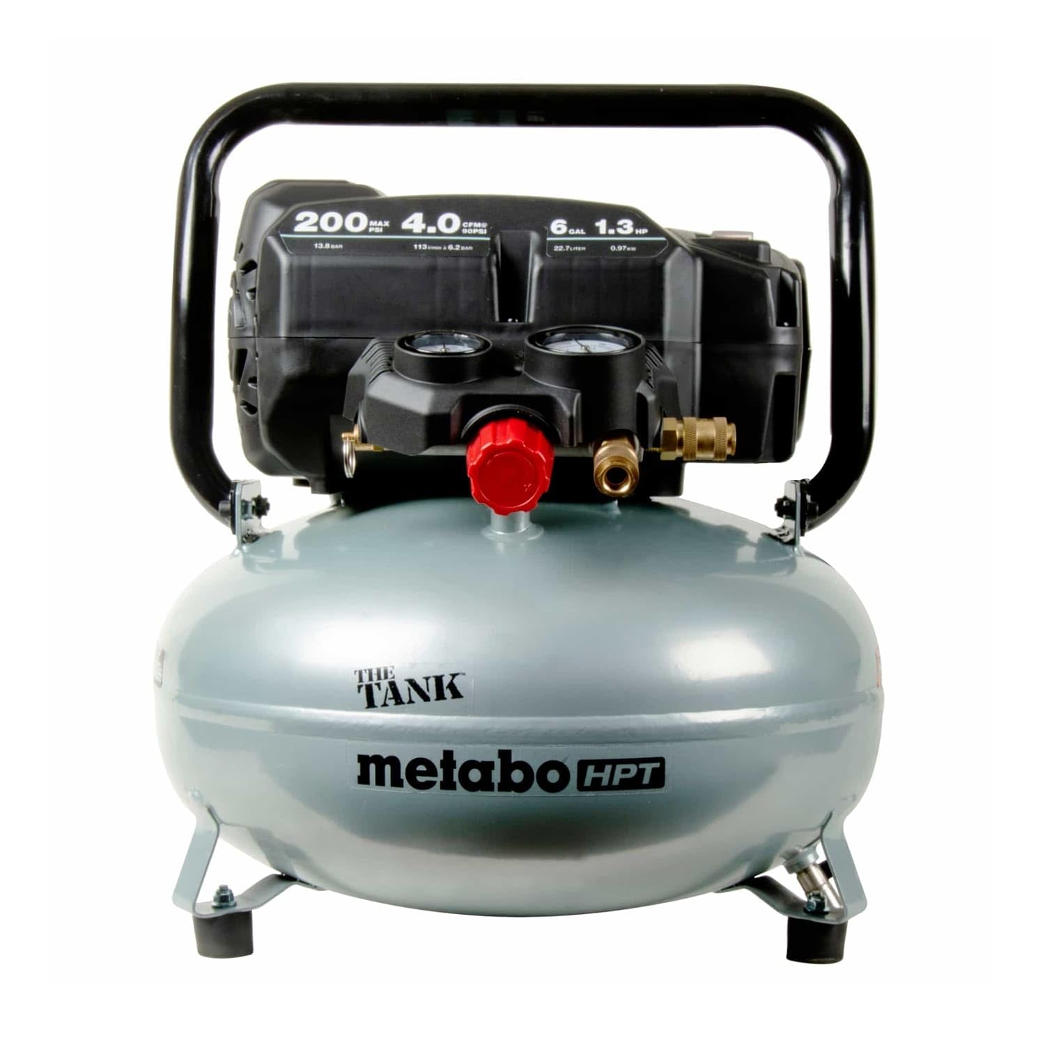Metabo HPT Air Compressor, THE Tank, Portable Pancake Air Compressor 200 PSI, 6 Gallon Tank, Versatile for Use with Framing, Siding, Finish, Brad or Roofing Nailers, EC914S Metabo HPT