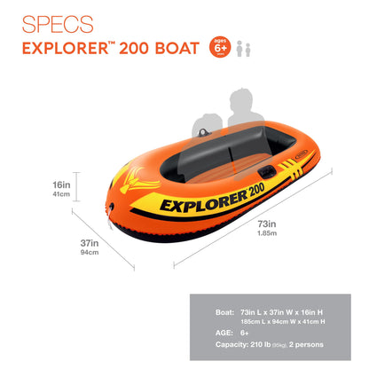 Intex 58330EP Explorer 200 Inflatable 2 Person Capacity Pool & Lake Fishing Raft Boat 🍁 All In One Marketplace Canada