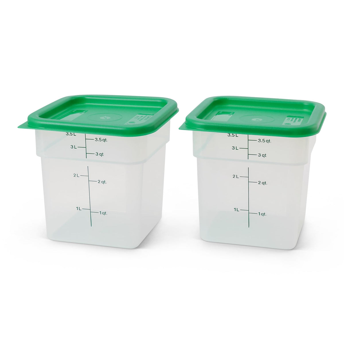 Cambro 4SFSPP190 4 Qt. Translucent Container with SFC2452 Kelly Green Lid, 4Quart, pack of 2
