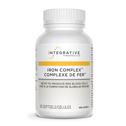 Integrative Therapeutics Iron Complex – Iron Blend Supplement with Folic Acid, Vitamin C and B12 – Supports Red Blood Cell Production & Helps Prevent Anemia - 90 Softgels