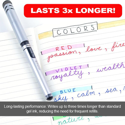 Pentel EnerGel Gel Pen with Cap 0.7mm, Black Ink, 12PK Pentel