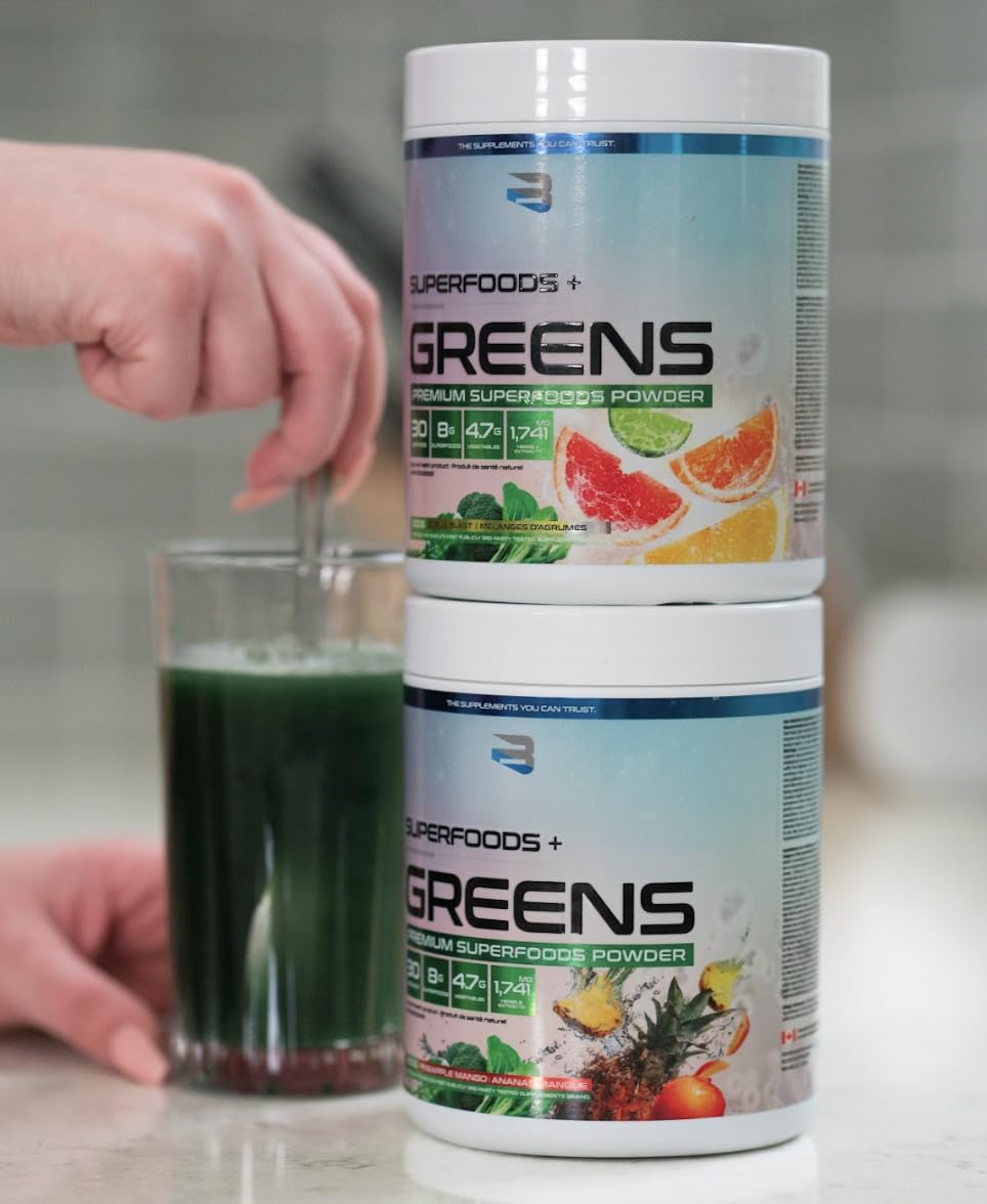 Believe Supplements Superfoods+Greens - Superfood Blend | Boost Energy, Immunity, and Digestion | Rich in Antioxidants & Essential Nutrients! (30 Servings (Pack of 1), Pineapple Mango) Believe Supplements