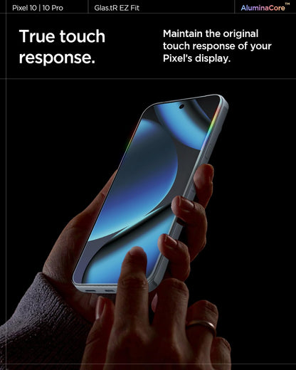 Spigen AluminaCore Tempered Glass Screen Protector [GlasTR EZ FIT] designed for Pixel 10 Pro | Pixel 10 | Pixel 9 Pro | Pixel 9 [2 Pack] Aluminum-Enhanced Durability and Impact Resistance
