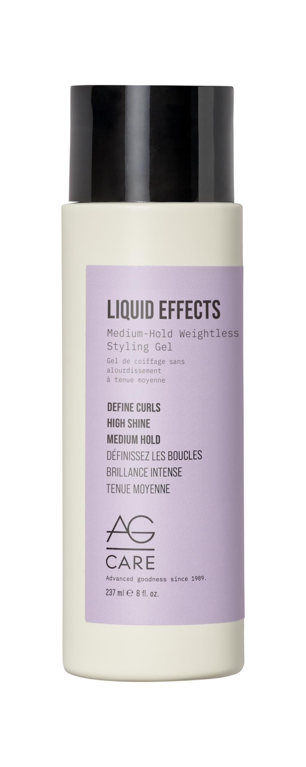AG Care Liquid Effects Medium-Hold Weighless Styling Gel - Long-Lasting Hold, Shine & Humidity Resistance - Enhances Natural Curl, 8 Fl Oz AG Care