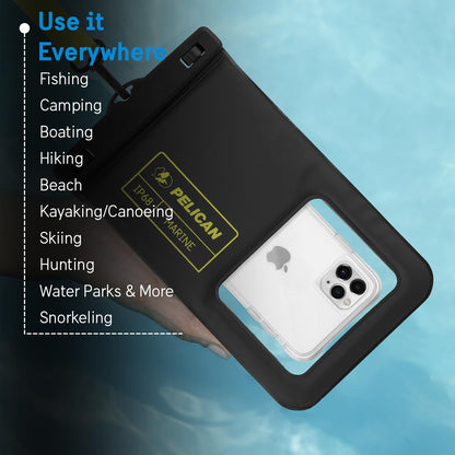 Pelican Marine Waterproof Phone Pouch (XL) - Black/Hi-Vis Yellow