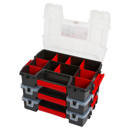 CRAFTSMAN Storage Organizer, Small Parts Organizer, 3-Packs with 10-Compartments, Lid Includes Secure Latch (CMST60964M) CRAFTSMAN