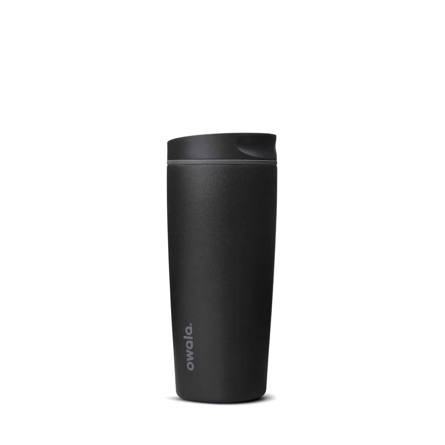 Owala SmoothSip Slider Insulated Stainless Steel Coffee Tumbler, Reusable Iced Coffee Cup, Hot Coffee Travel Mug, BPA Free 20 oz, Very Very Dark