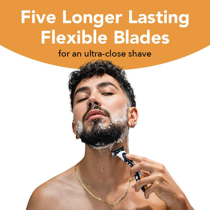 BIC Flex 5 Men's Refillable 5-Blade Razors with 1 Handle and 7 Cartridges, Up to 13 Shaves Per Cartridge, Men's Razors for First Apartment Essentials - Available at All In One Marketplace Canada